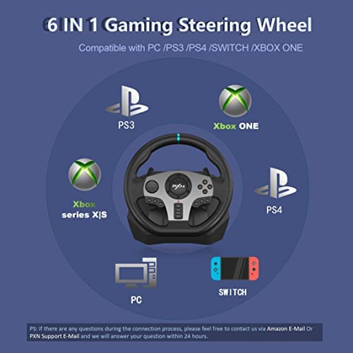 PXN V9 Volant de Course avec Pédales et Levier de Vitesses pour PC, PS3,  PS4, Xbox One, Nintendo Switch, Xbox Series X
